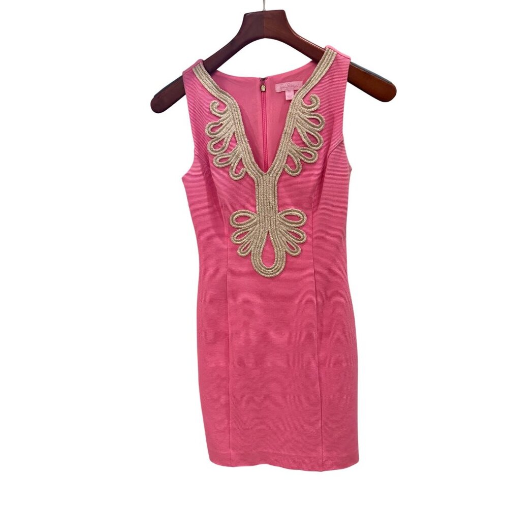 Lilly Pulitzer Pink Embellished Shift Dress Size XS